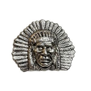 Vintage Best Signed Native Indigenous Chief Brooch / Pendant